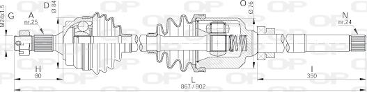 Open Parts DRS6133.00 - Приводной вал autosila-amz.com