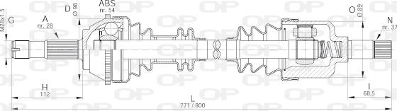 Open Parts DRS6137.00 - Приводной вал autosila-amz.com