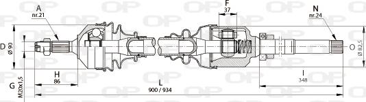 Open Parts DRS6124.00 - Приводной вал autosila-amz.com