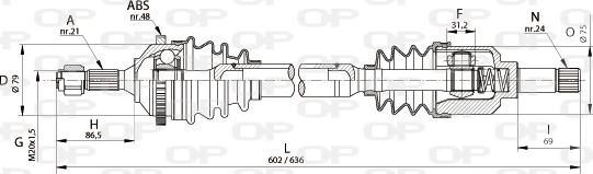 Open Parts DRS6125.00 - Приводной вал autosila-amz.com