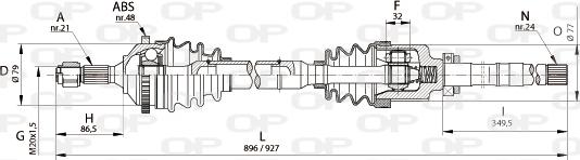 Open Parts DRS6126.00 - Приводной вал autosila-amz.com