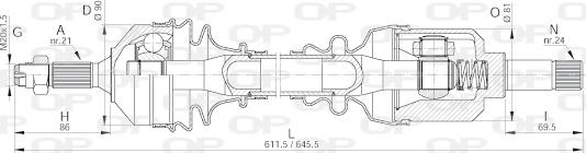 Open Parts DRS6123.00 - Приводной вал autosila-amz.com