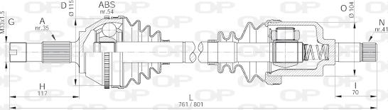 Open Parts DRS6174.00 - Приводной вал autosila-amz.com