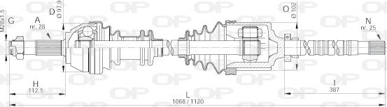 Open Parts DRS6175.00 - Приводной вал autosila-amz.com