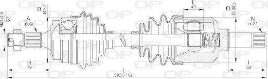 Open Parts DRS6173.00 - Приводной вал autosila-amz.com