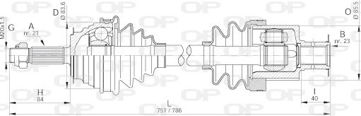 Open Parts DRS6172.00 - Приводной вал autosila-amz.com