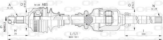 Open Parts DRS6396.00 - Приводной вал autosila-amz.com