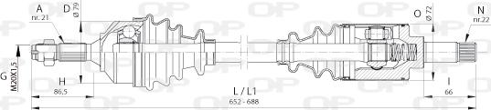 Open Parts DRS6390.00 - Приводной вал autosila-amz.com