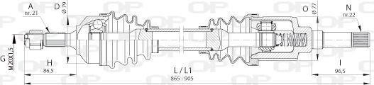 Open Parts DRS6391.00 - Приводной вал autosila-amz.com