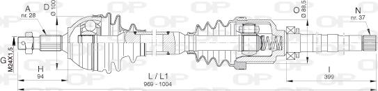 Open Parts DRS6398.00 - Приводной вал autosila-amz.com