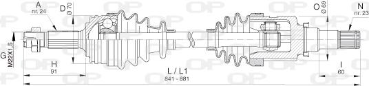 Open Parts DRS6393.00 - Приводной вал autosila-amz.com