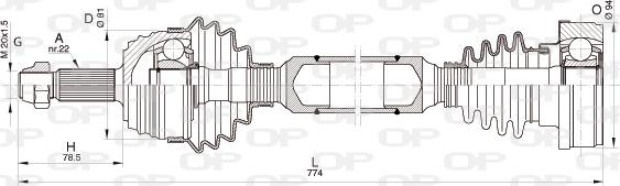 Open Parts DRS6349.00 - Приводной вал autosila-amz.com