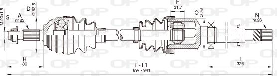 Open Parts DRS6343.00 - Приводной вал autosila-amz.com