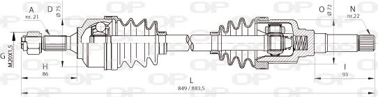 Open Parts DRS6366.00 - Приводной вал autosila-amz.com