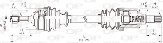 Open Parts DRS6367.00 - Приводной вал autosila-amz.com