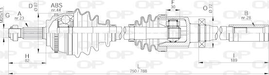 Open Parts DRS6300.00 - Приводной вал autosila-amz.com
