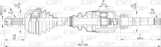 Open Parts DRS6311.00 - Приводной вал autosila-amz.com