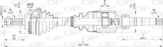 Open Parts DRS6312.00 - Приводной вал autosila-amz.com