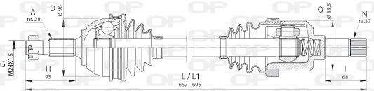 Open Parts DRS6388.00 - Приводной вал autosila-amz.com
