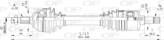 Open Parts DRS6387.00 - Приводной вал autosila-amz.com