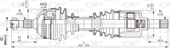 Open Parts DRS6335.00 - Приводной вал autosila-amz.com