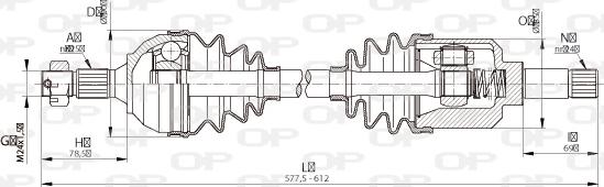 Open Parts DRS6333.00 - Приводной вал autosila-amz.com