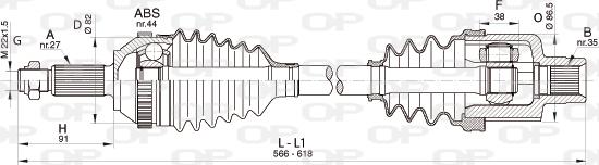 Open Parts DRS6324.00 - Приводной вал autosila-amz.com