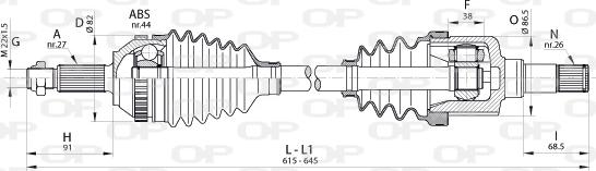 Open Parts DRS6323.00 - Приводной вал autosila-amz.com