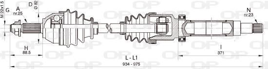 Open Parts DRS6322.00 - Приводной вал autosila-amz.com