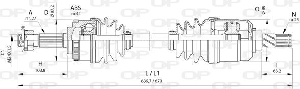 Open Parts DRS6377.00 - Приводной вал autosila-amz.com