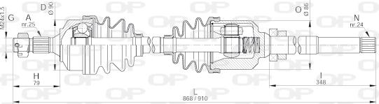 Open Parts DRS6247.00 - Приводной вал autosila-amz.com