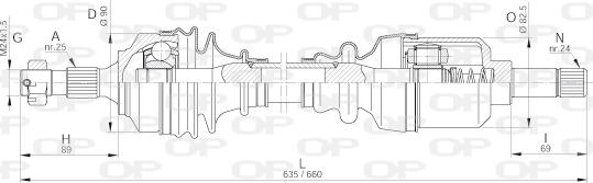 Open Parts DRS6256.00 - Приводной вал autosila-amz.com