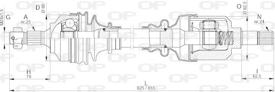 Open Parts DRS6252.00 - Приводной вал autosila-amz.com