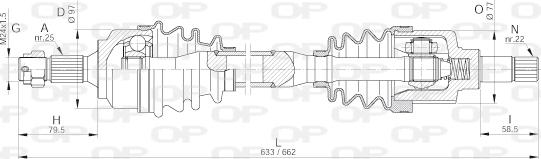 Open Parts DRS6257.00 - Приводной вал autosila-amz.com