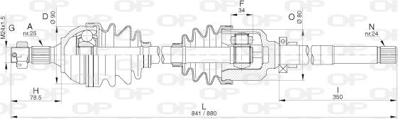 Open Parts DRS6264.00 - Приводной вал autosila-amz.com