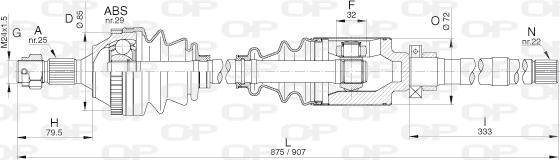 Open Parts DRS6268.00 - Приводной вал autosila-amz.com