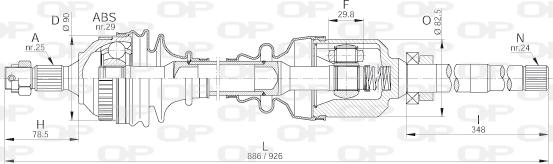 Open Parts DRS6201.00 - Приводной вал autosila-amz.com