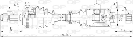 Open Parts DRS6214.00 - Приводной вал autosila-amz.com