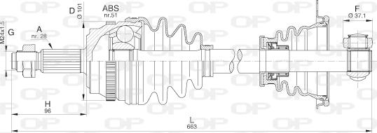 Open Parts DRS6212.00 - Приводной вал autosila-amz.com