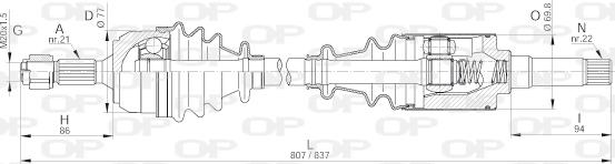 Open Parts DRS6233.00 - Приводной вал autosila-amz.com