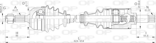 Open Parts DRS6232.00 - Приводной вал autosila-amz.com