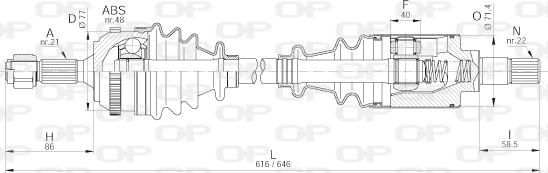 Open Parts DRS6224.00 - Приводной вал autosila-amz.com