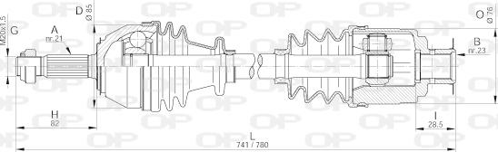 Open Parts DRS6225.00 - Приводной вал autosila-amz.com