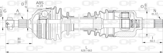 Open Parts DRS6226.00 - Приводной вал autosila-amz.com