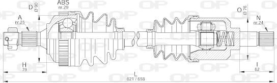 Open Parts DRS6220.00 - Приводной вал autosila-amz.com