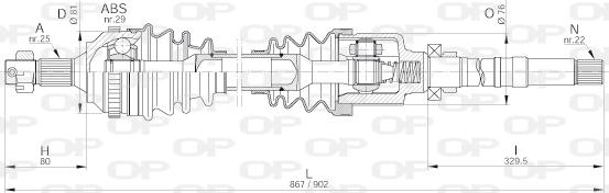 Open Parts DRS6221.00 - Приводной вал autosila-amz.com