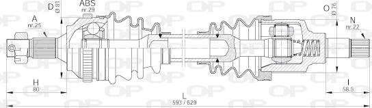 Open Parts DRS6222.00 - Приводной вал autosila-amz.com