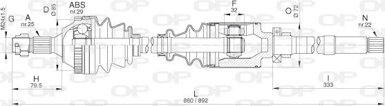 Open Parts DRS6271.00 - Приводной вал autosila-amz.com