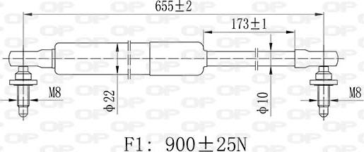 Open Parts GSR6458.00 - Газовая пружина, упор autosila-amz.com