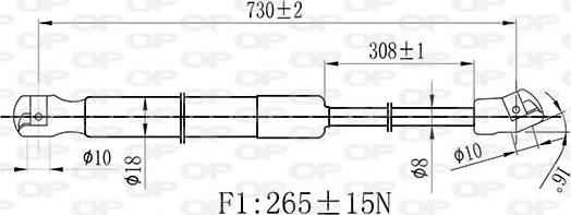 Open Parts GSR6463.01 - Газовая пружина, капот autosila-amz.com